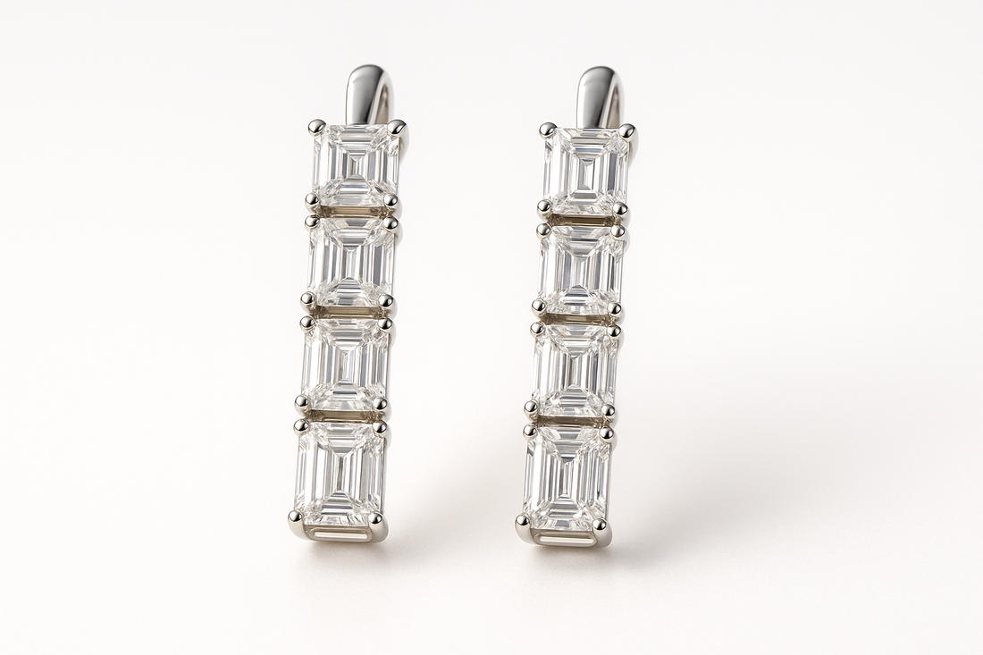 Baguette Diamond Earrings: Sleek and Sophisticated Side Stones