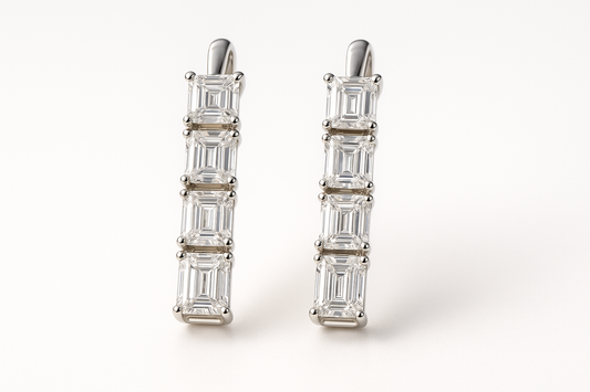 Baguette Diamond Earrings: Sleek and Sophisticated Side Stones