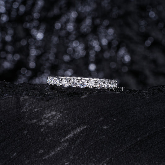 0.06Ct Round Full Eternity LabGrown Diamonds Wedding Band - Pear Jewels