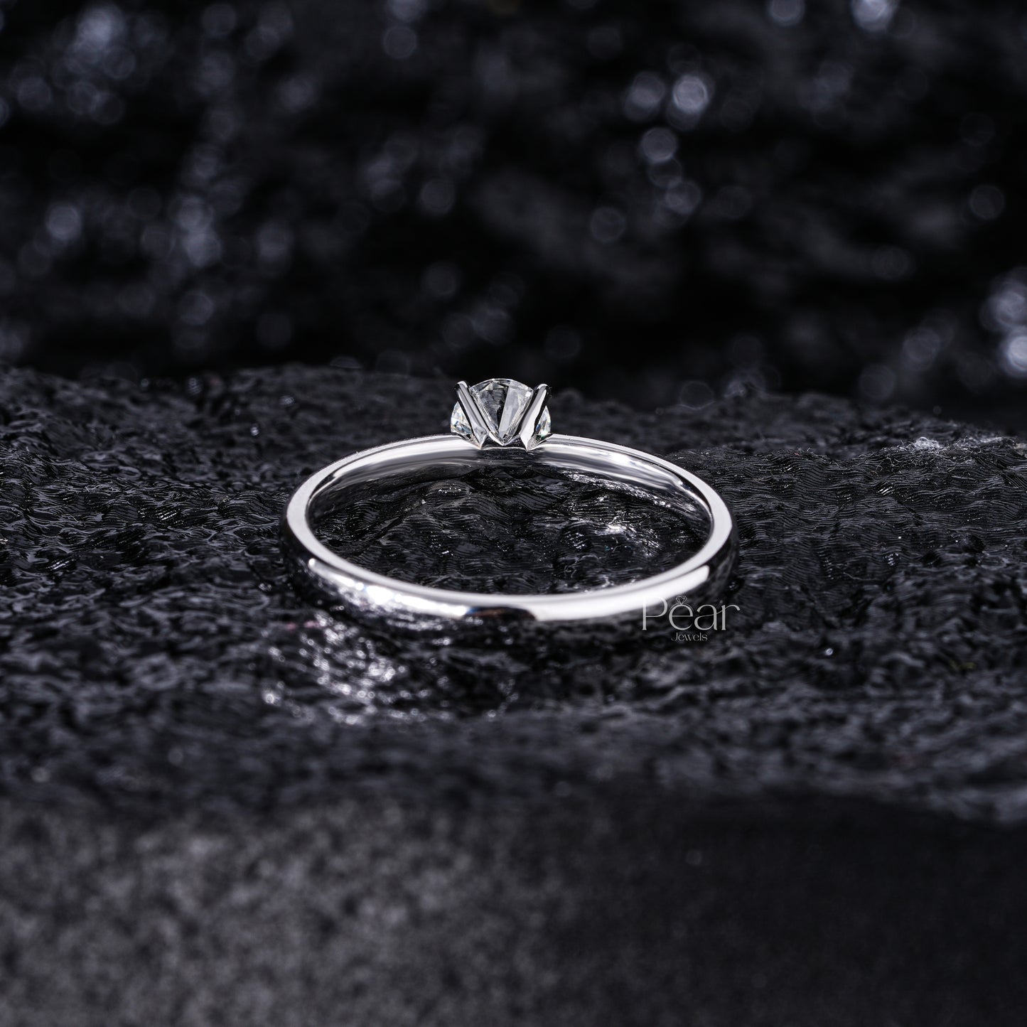 0.5Ct Round Solitaire Engagement Labgrown Diamond Ring - Pear Jewels