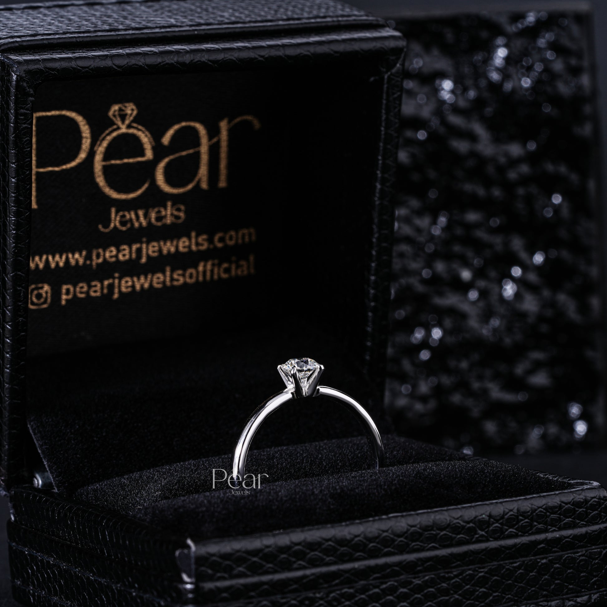0.5Ct Round Solitaire Engagement Labgrown Diamond Ring - Pear Jewels