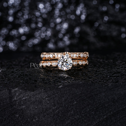 0.75Ct Round Fancy Shape Wedding Band - Pear Jewels