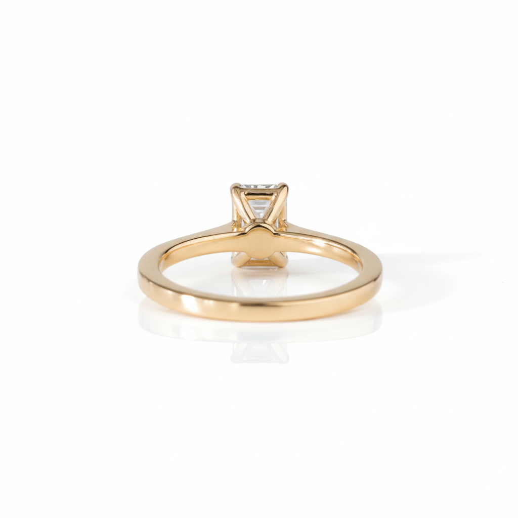 0.8ct Emerald Natural Diamond Solitaire Engagement Ring - PearJewels Australia