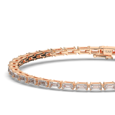 Bold Sleeping Emerald Lab-grown Diamond Tennis Bracelet - Pear Jewels