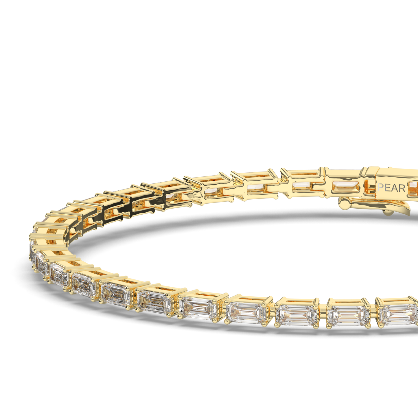 Bold Sleeping Emerald Lab-grown Diamond Tennis Bracelet - Pear Jewels
