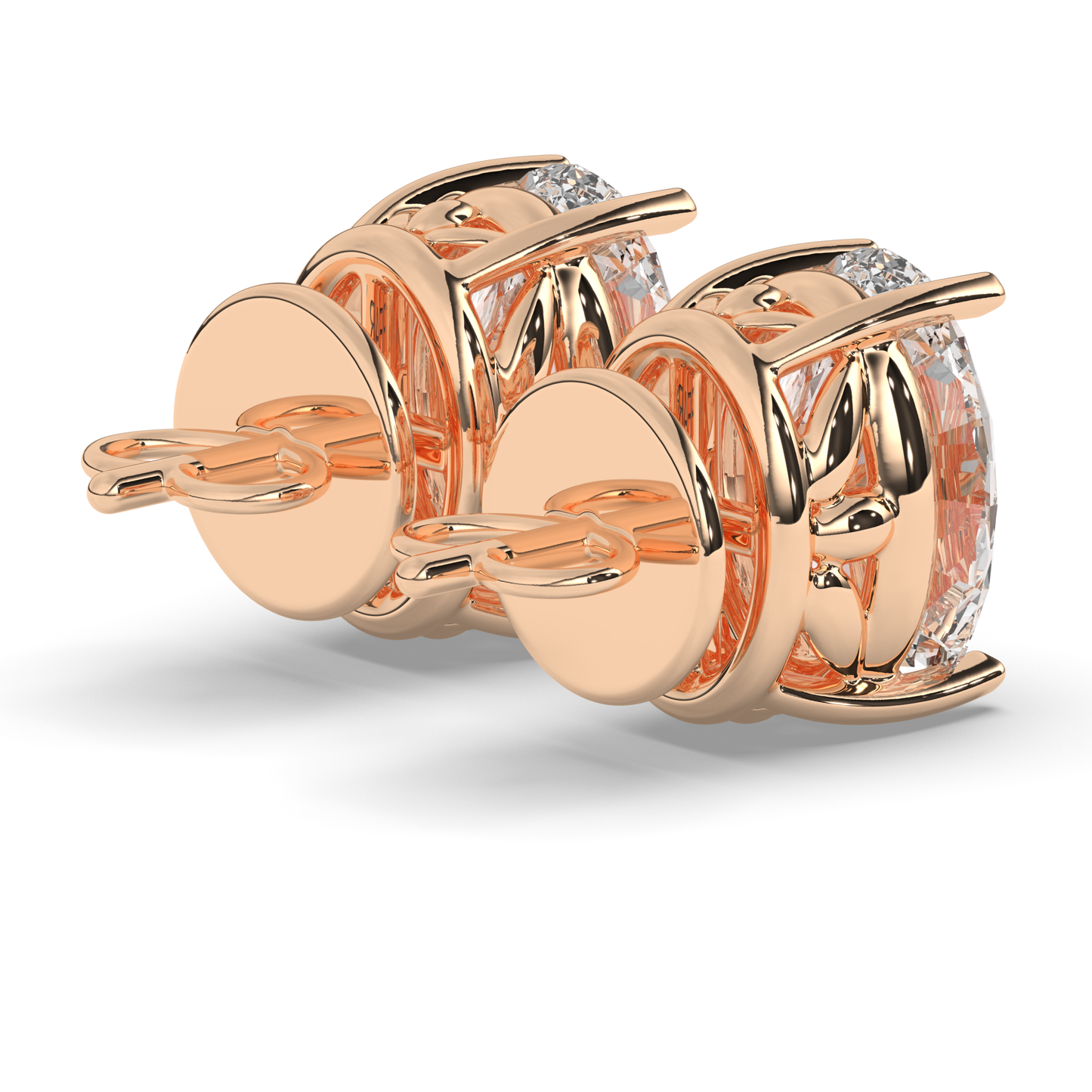 Classic Oval Lab-Grown Diamond Solitaire Studs with Prong Setting - Pear Jewels