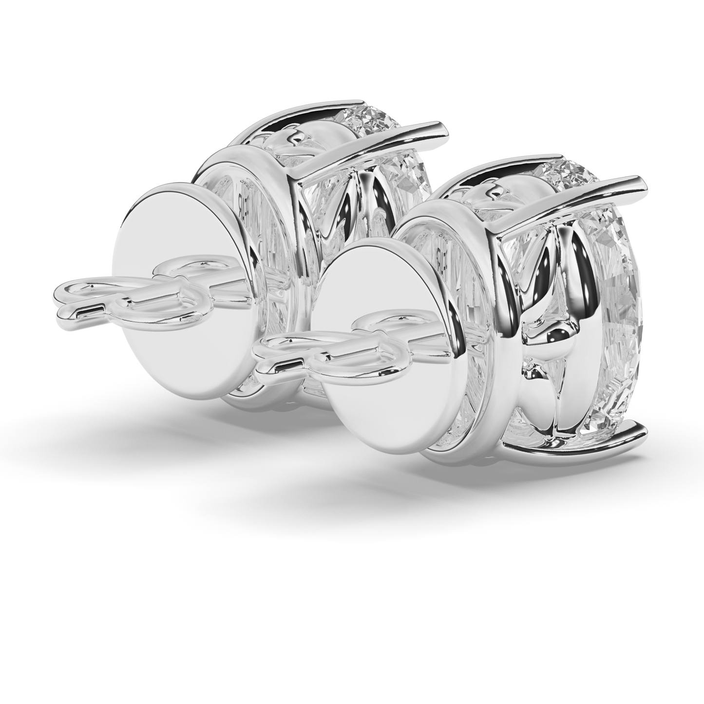 Classic Oval Lab-Grown Diamond Solitaire Studs with Prong Setting - Pear Jewels