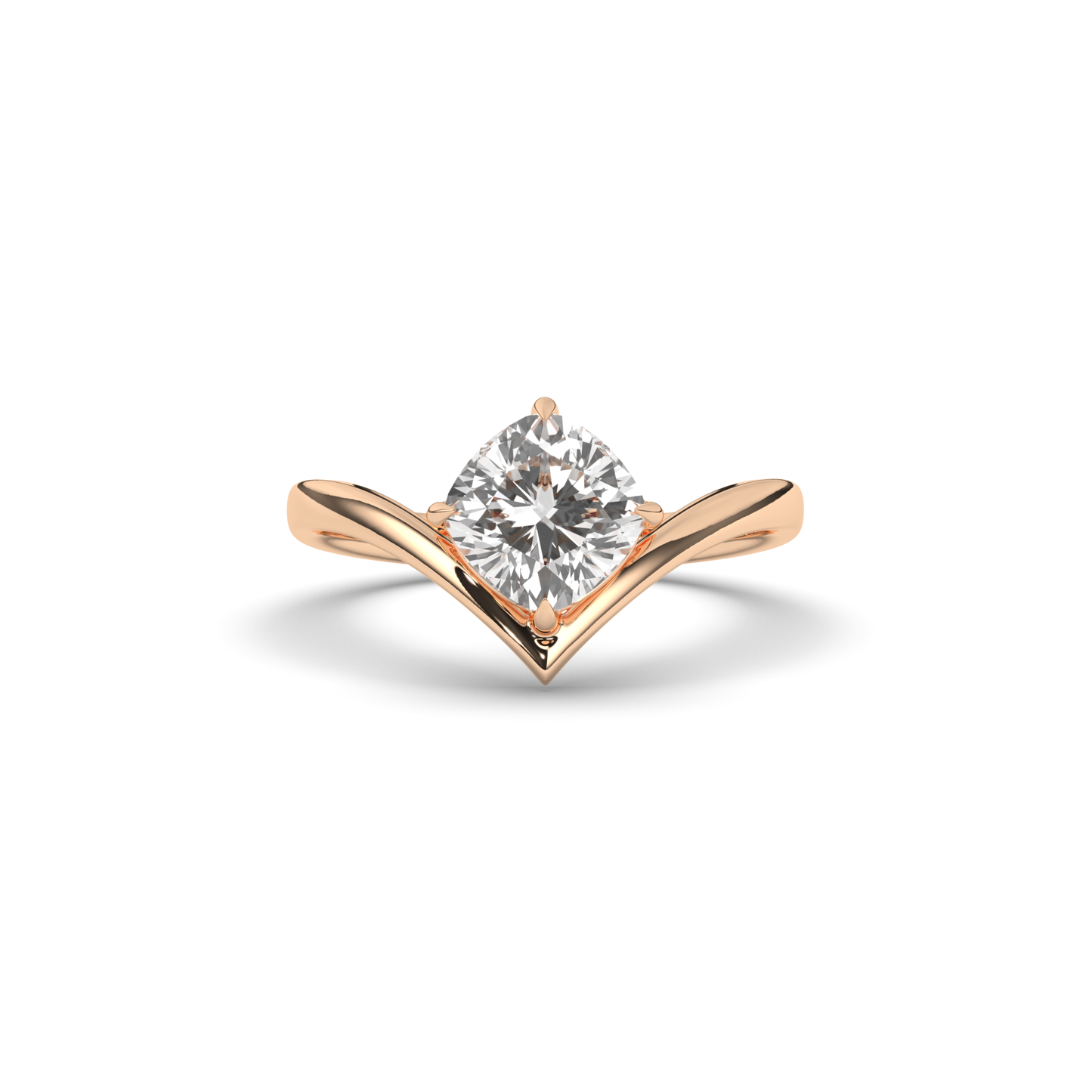 Cushion Lab-Grown Diamond Solitaire Ring - Pear Jewels
