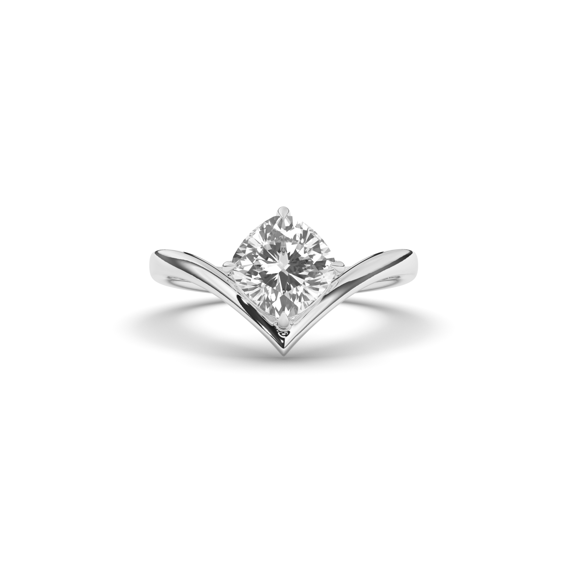 Cushion Lab-Grown Diamond Solitaire Ring - Pear Jewels