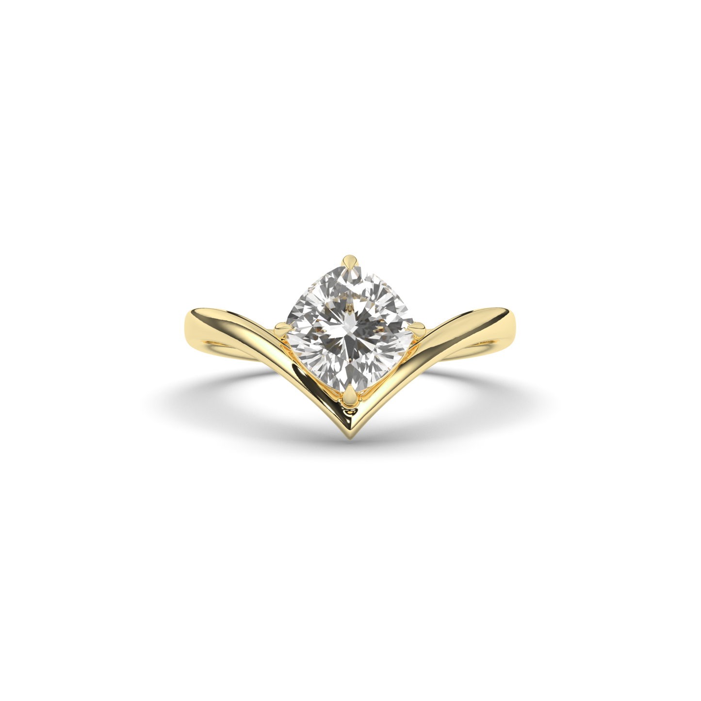 Cushion Lab-Grown Diamond Solitaire Ring - Pear Jewels