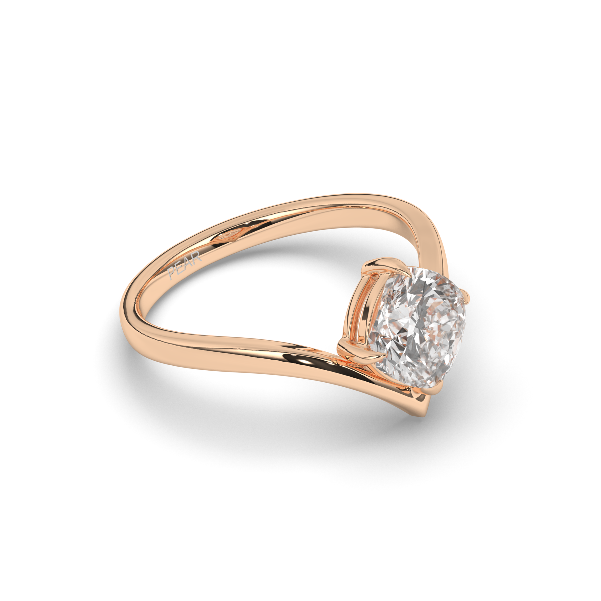 Cushion Lab-Grown Diamond Solitaire Ring - Pear Jewels