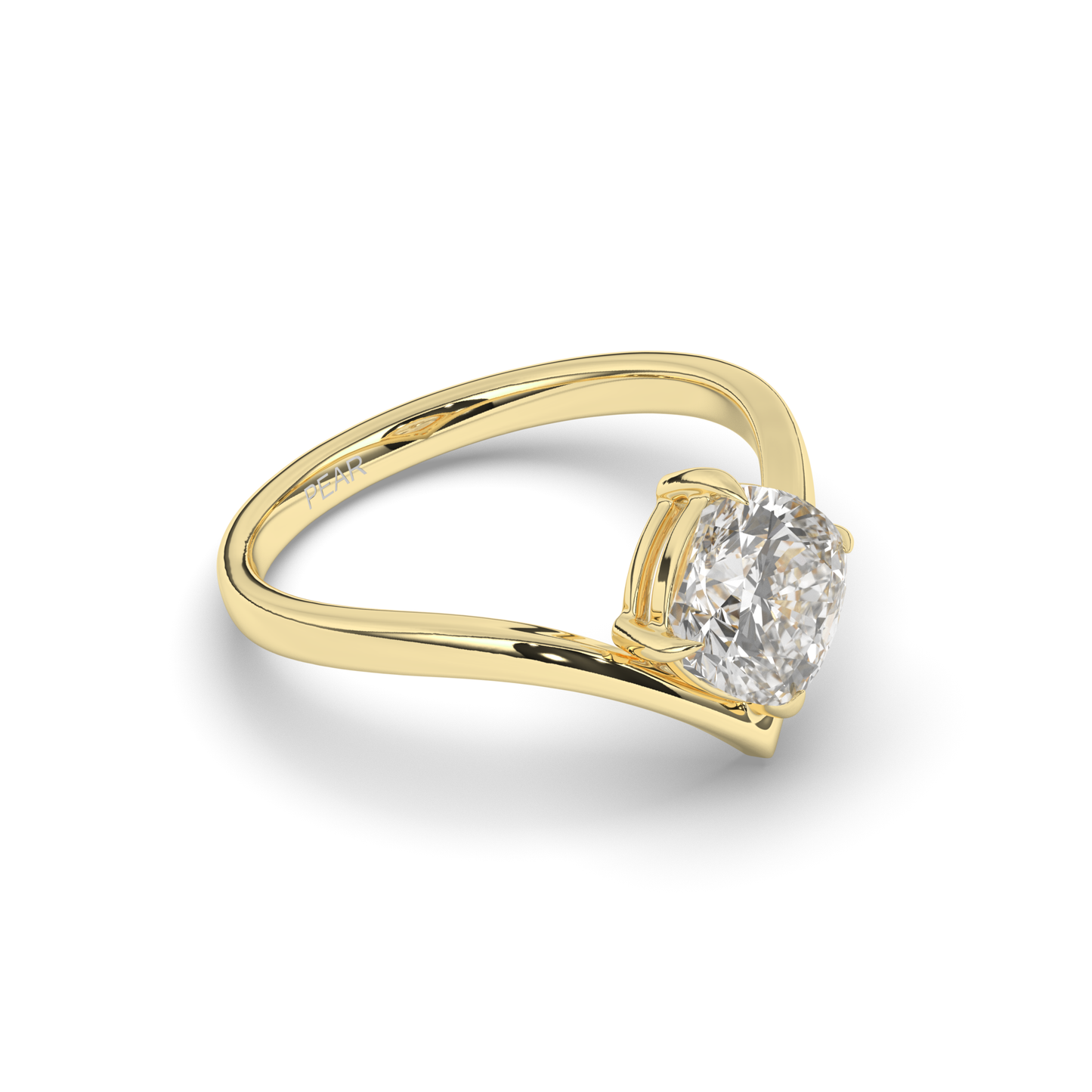Cushion Lab-Grown Diamond Solitaire Ring - Pear Jewels