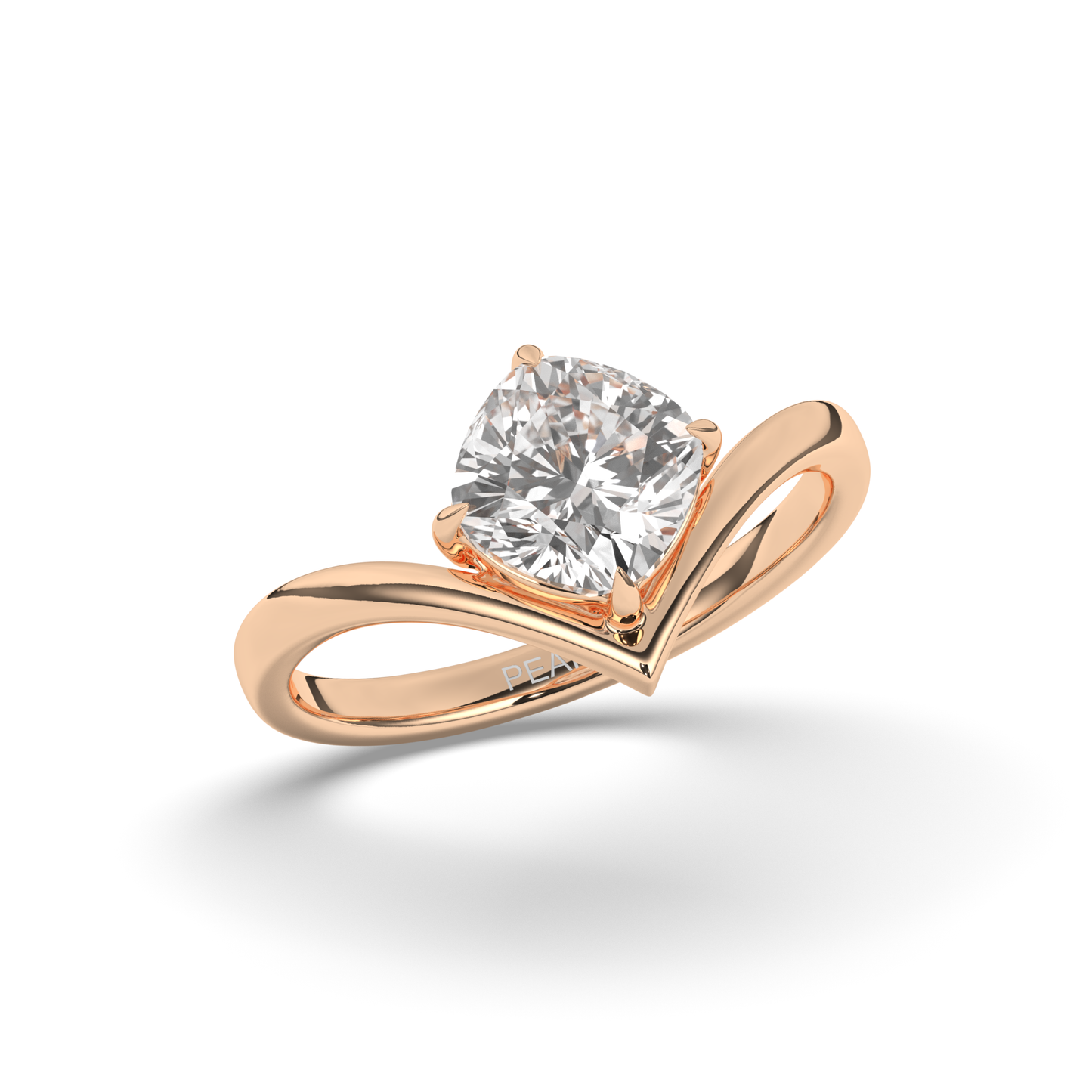 Cushion Lab-Grown Diamond Solitaire Ring - Pear Jewels