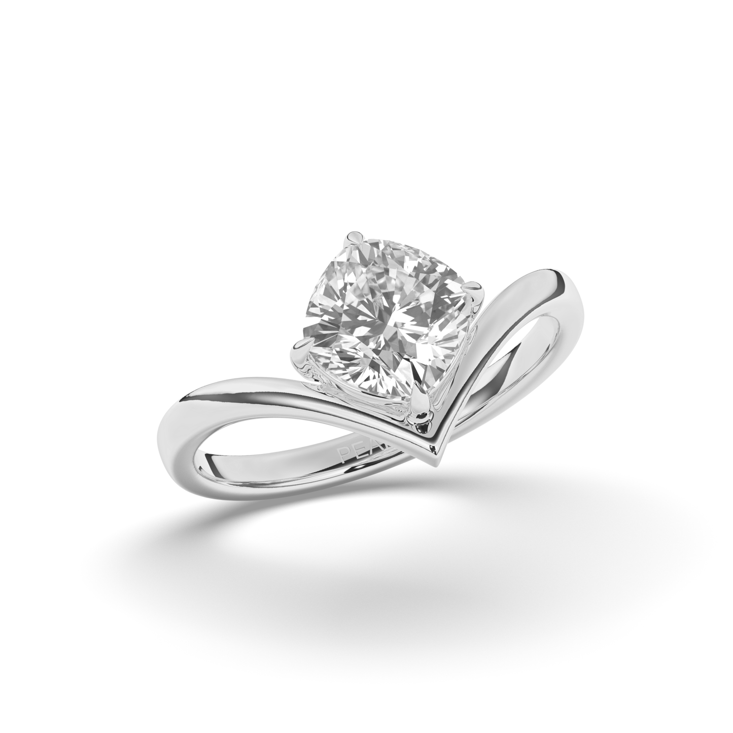 Cushion Lab-Grown Diamond Solitaire Ring - Pear Jewels