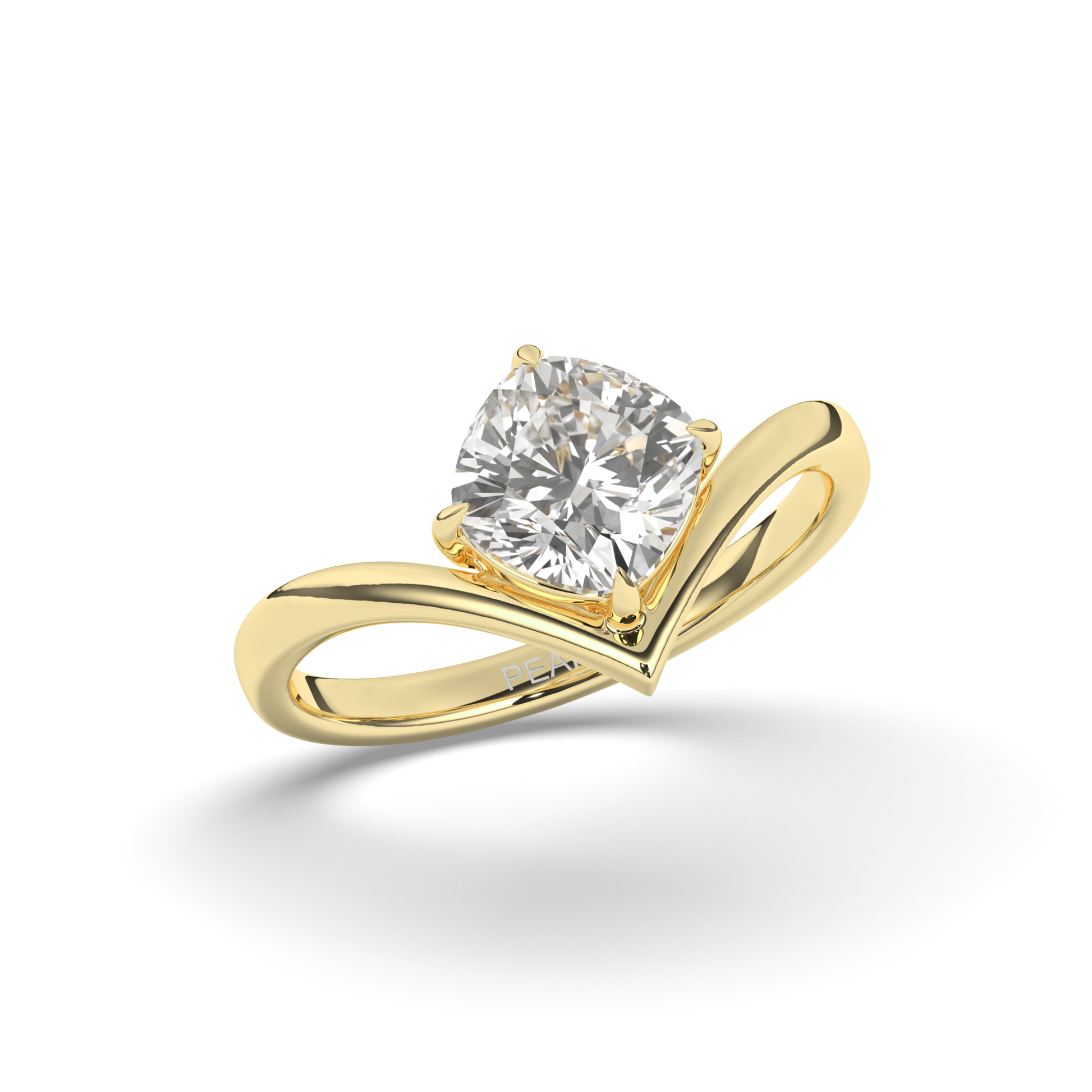 Cushion Lab-Grown Diamond Solitaire Ring - Pear Jewels