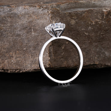 Cushion Solitaire Lab Grown Diamond Ring - Pear Jewels