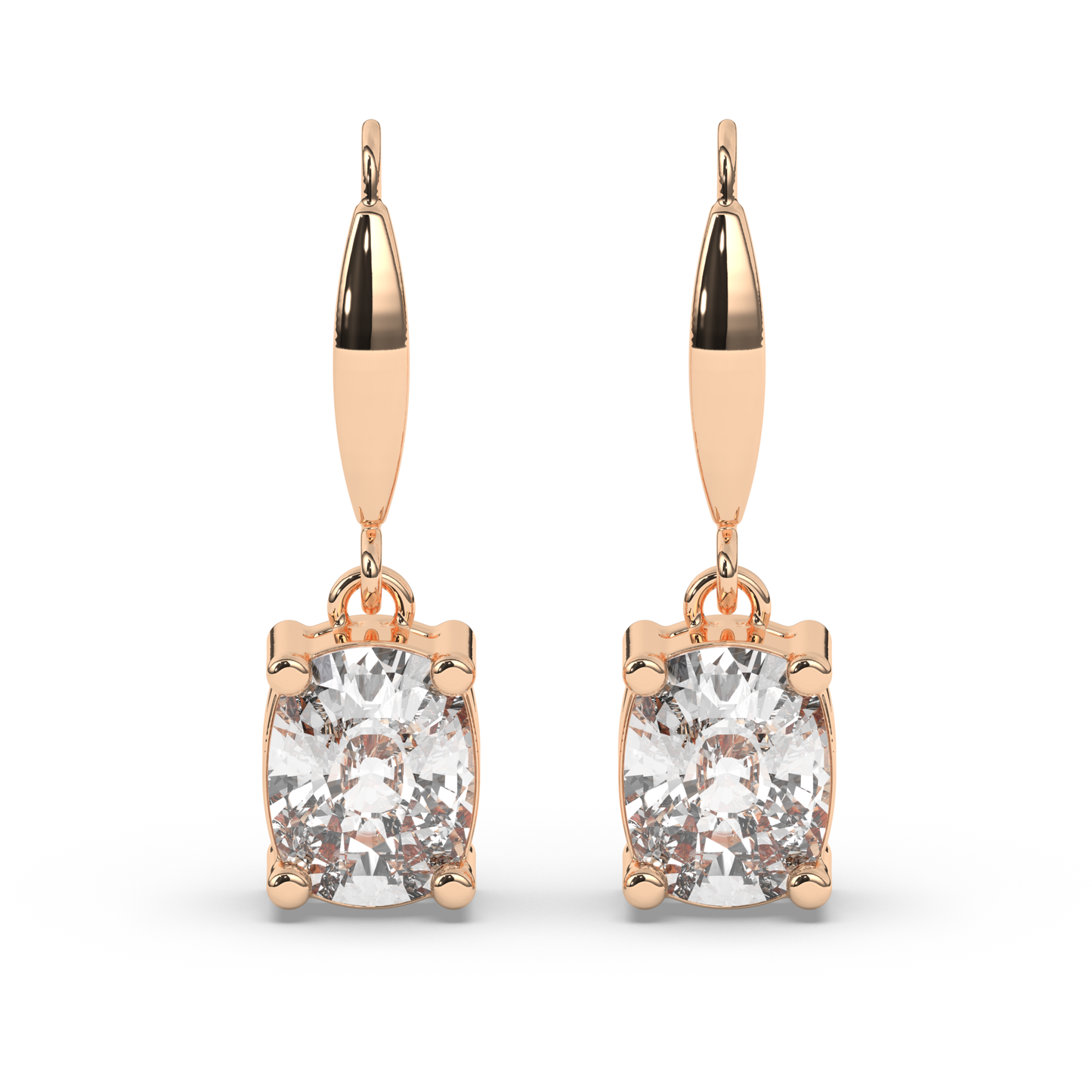Elegant Oval Lab-Grown Diamond Dangle Earrings - Pear Jewels