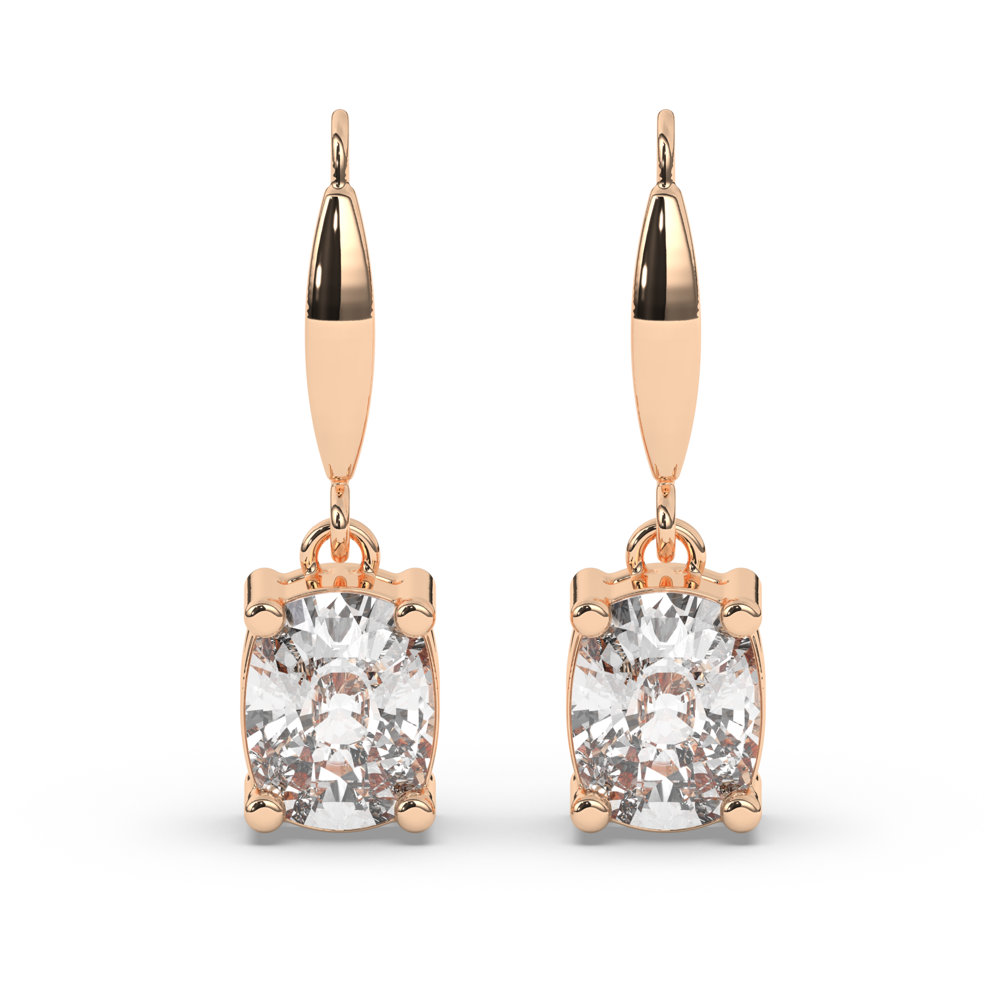 Elegant Oval Lab-Grown Diamond Dangle Earrings - Pear Jewels
