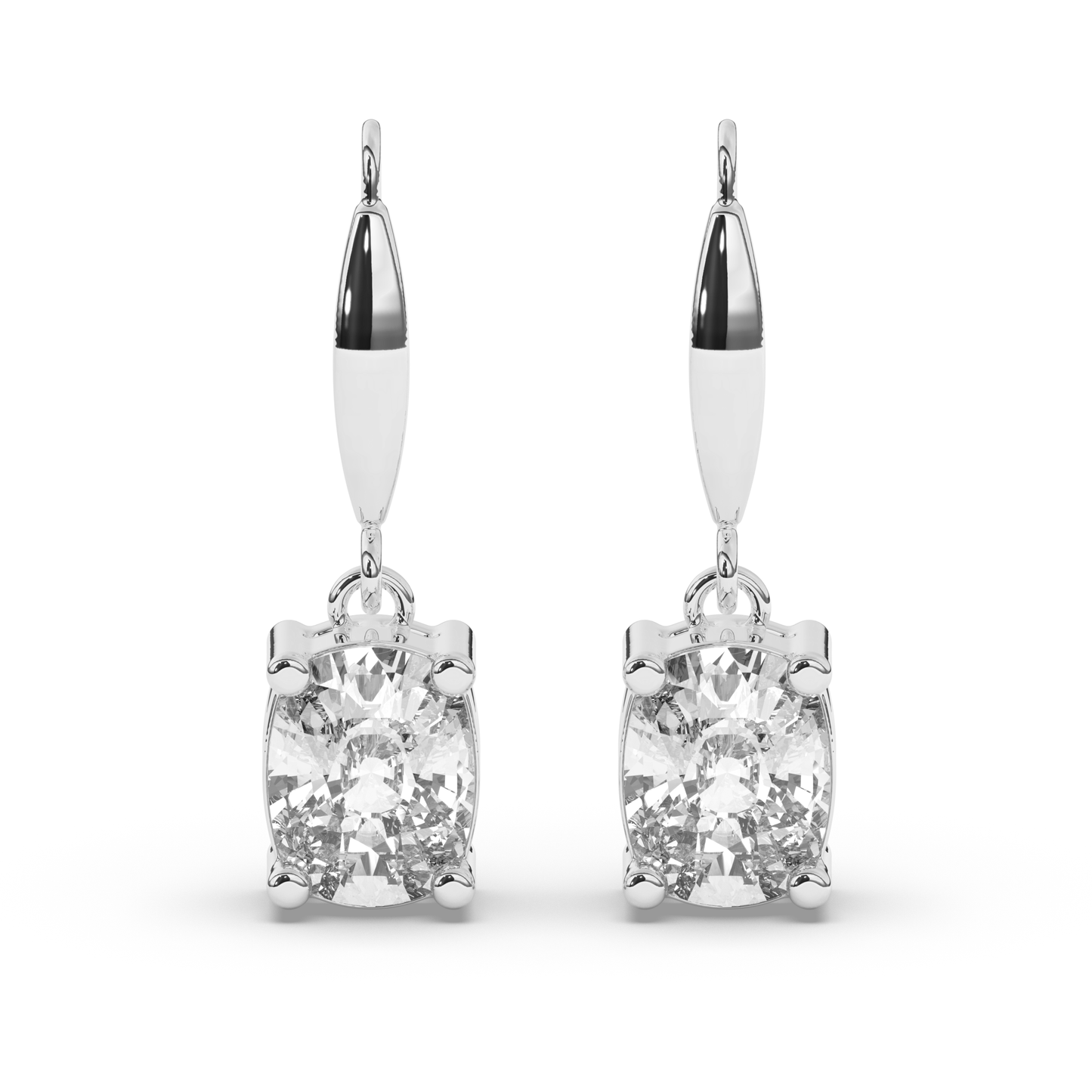 Elegant Oval Lab-Grown Diamond Dangle Earrings - Pear Jewels