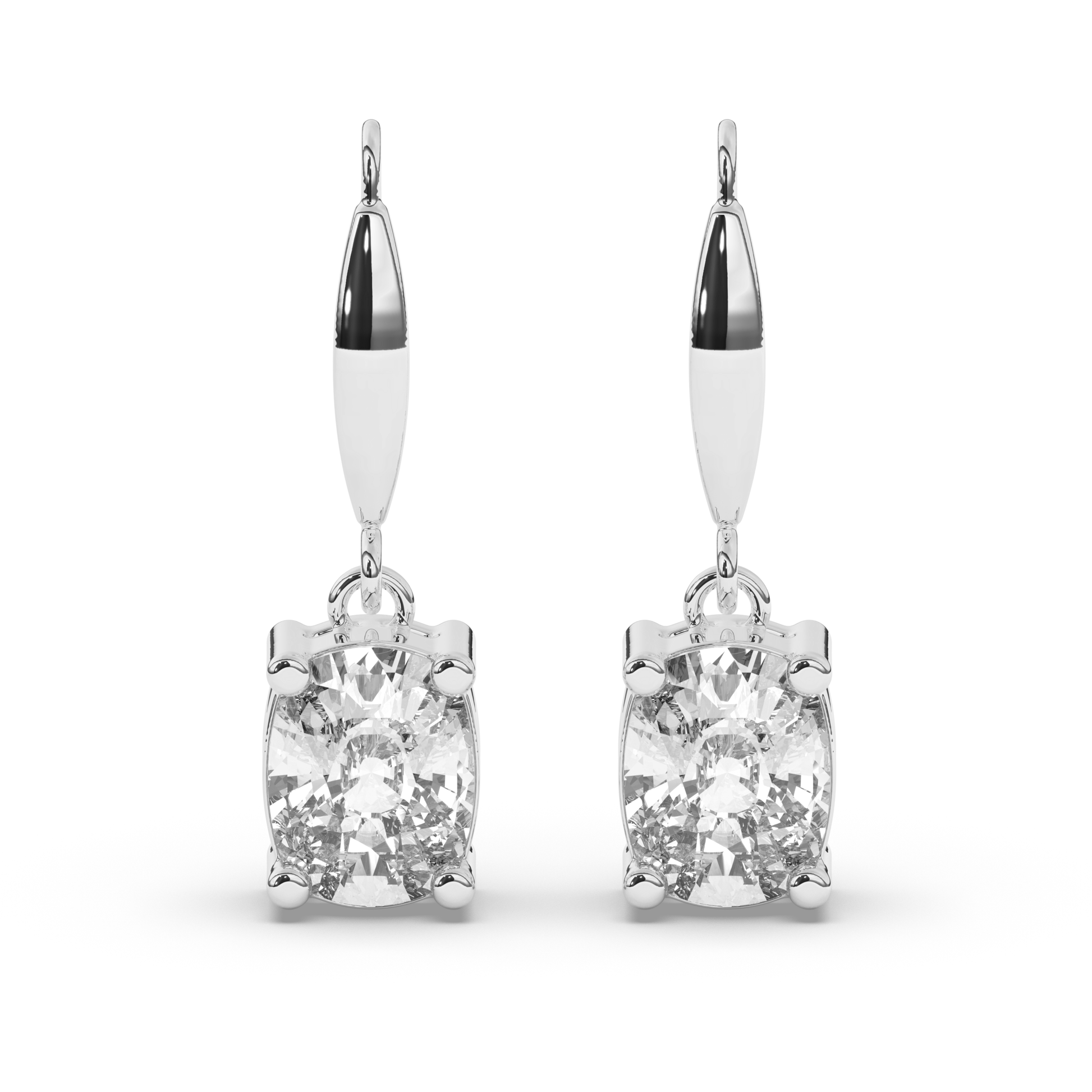 Elegant Oval Lab-Grown Diamond Dangle Earrings - Pear Jewels
