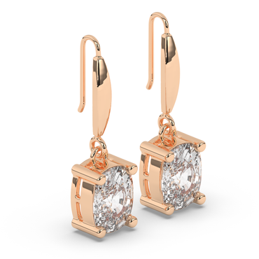 Elegant Oval Lab-Grown Diamond Dangle Earrings - Pear Jewels