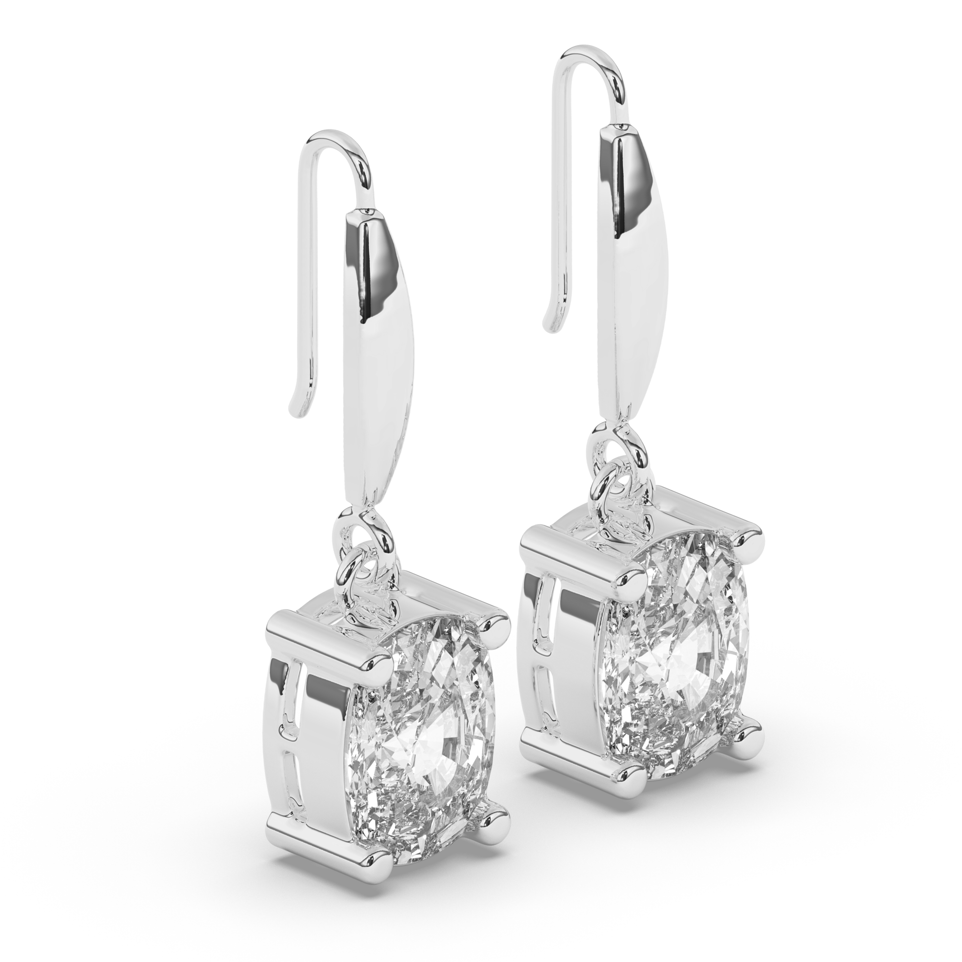 Elegant Oval Lab-Grown Diamond Dangle Earrings - Pear Jewels