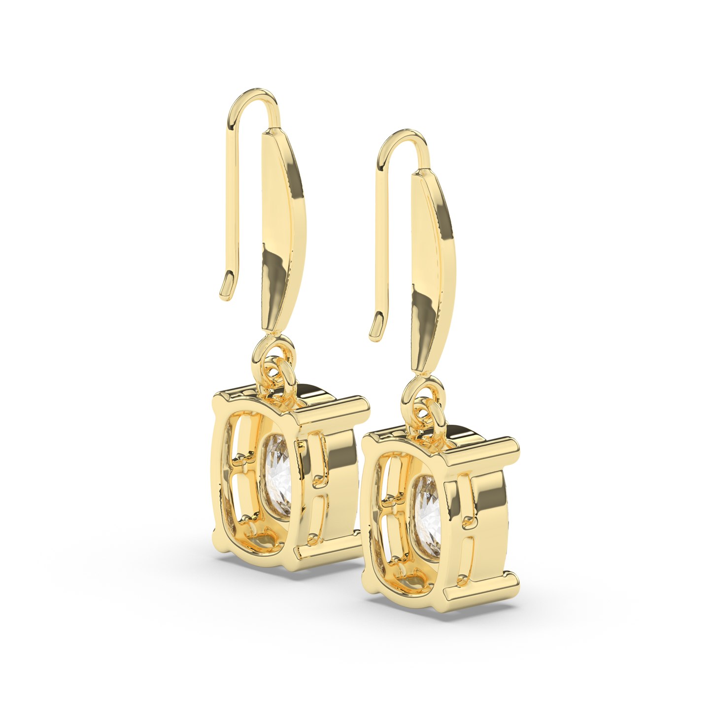 Elegant Oval Lab-Grown Diamond Dangle Earrings - Pear Jewels