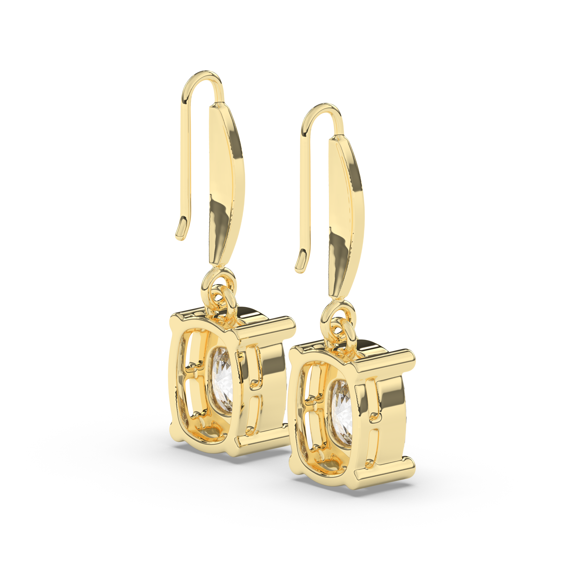 Elegant Oval Lab-Grown Diamond Dangle Earrings - Pear Jewels