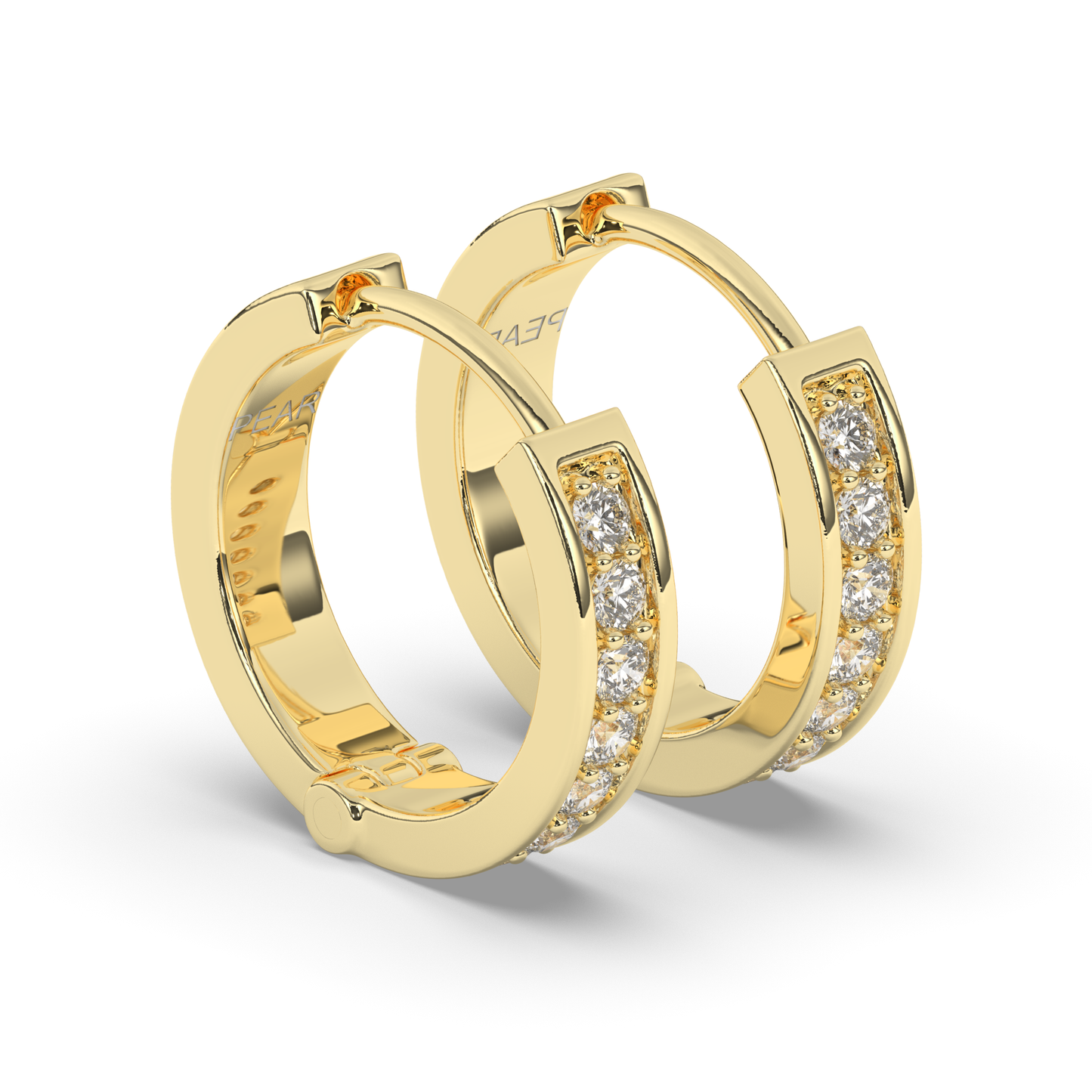 Elegant Round Lab-Grown Diamond Hoop Earrings - Pear Jewels