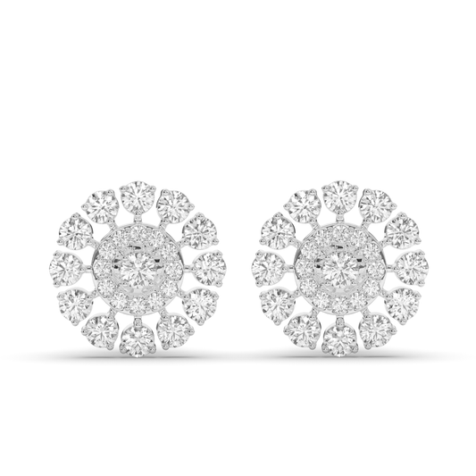 Ethereal Sparkle Round Lab-Grown Diamond Earrings - Pear Jewels