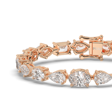 Fancy Lab-grown Diamond Straight Line Tennis Bracelet - Pear Jewels
