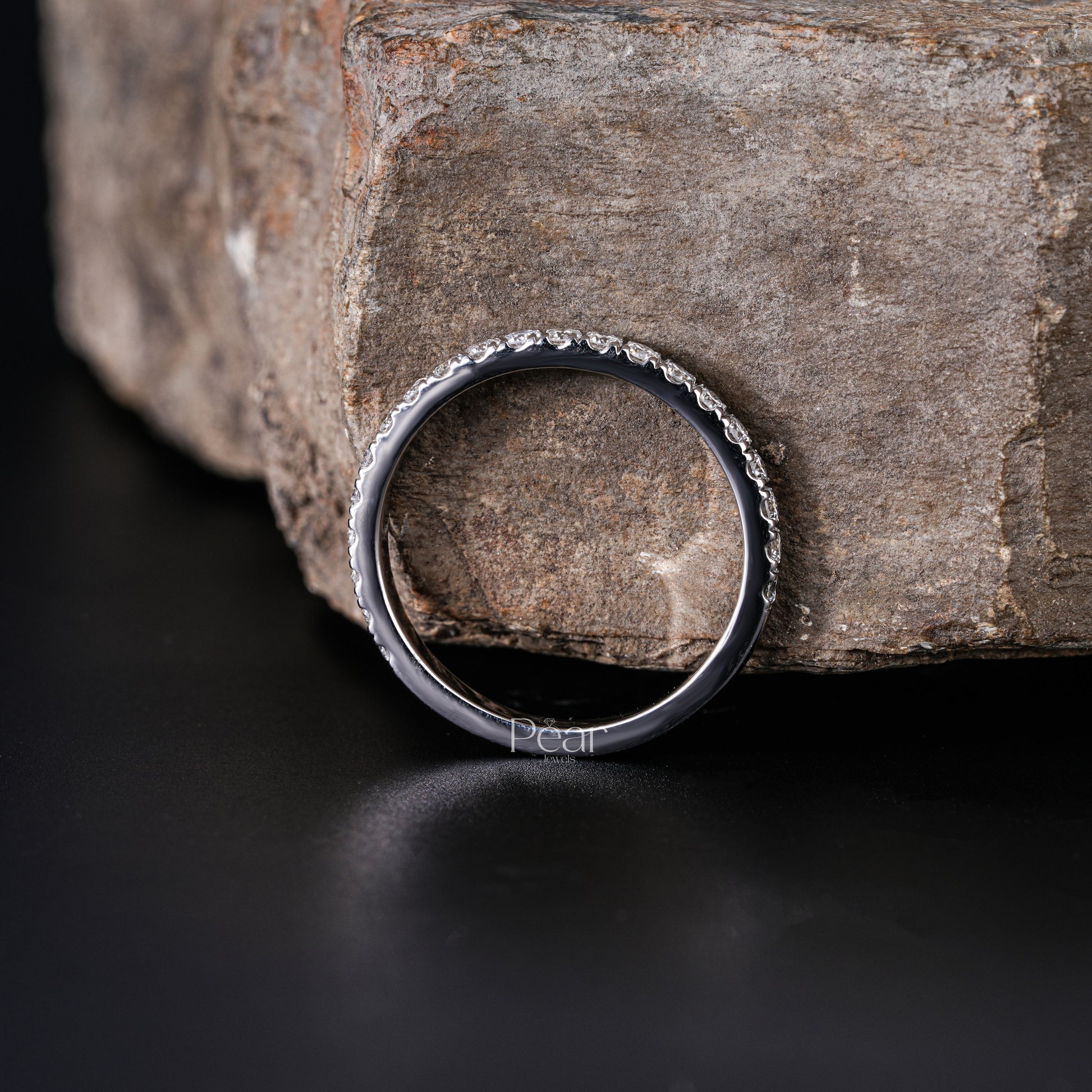 Half Eternity Ring Round Labgrown Diamond Band - Pear Jewels