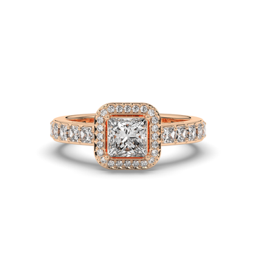 Halo Princess Lab-Grown Diamond Ring - Pear Jewels
