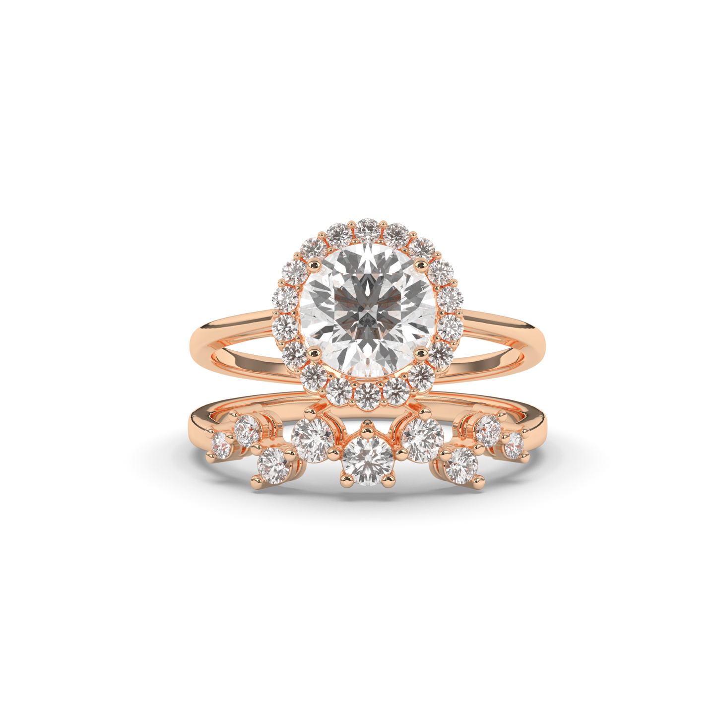 Halo Wedding Ring - Pear Jewels
