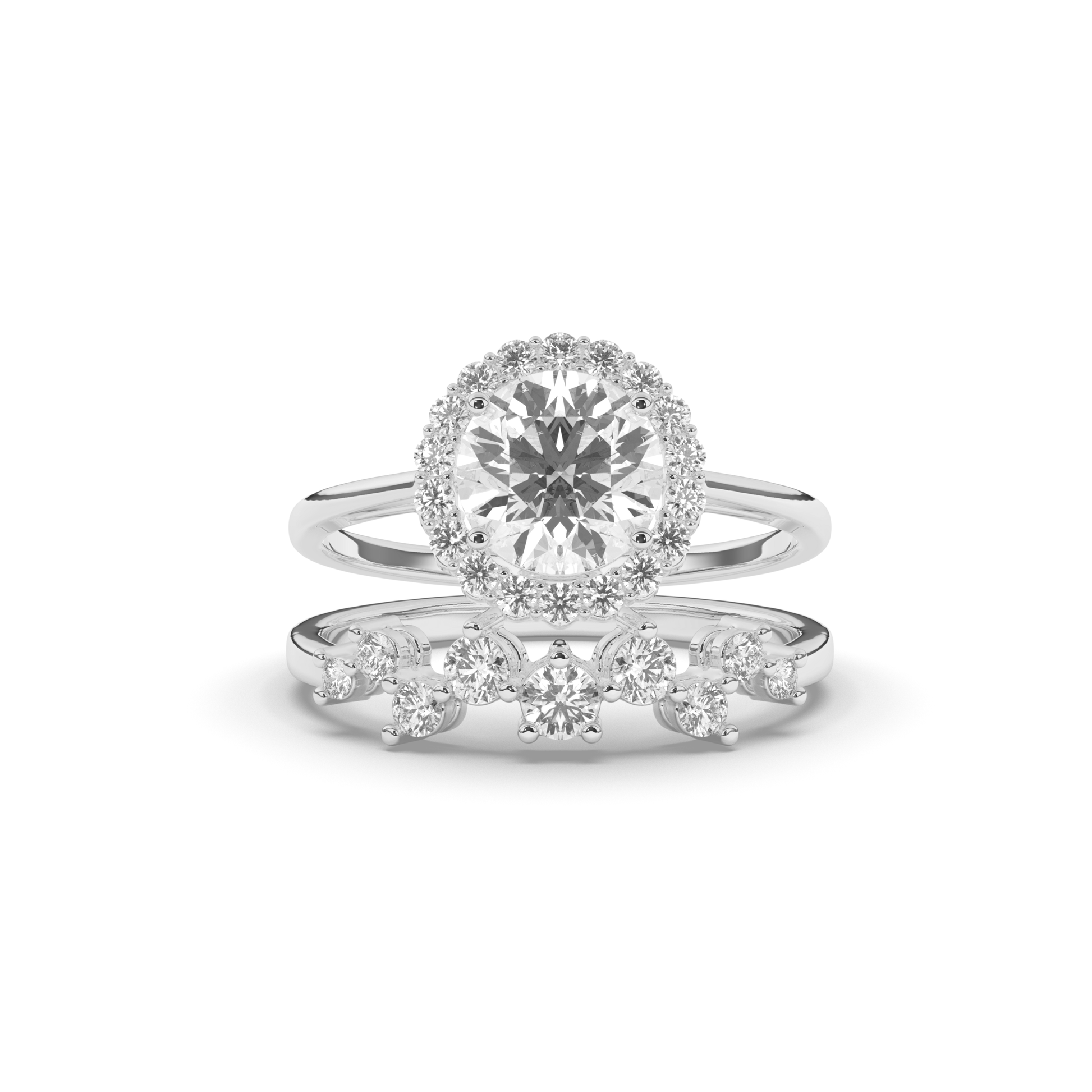 Halo Wedding Ring - Pear Jewels