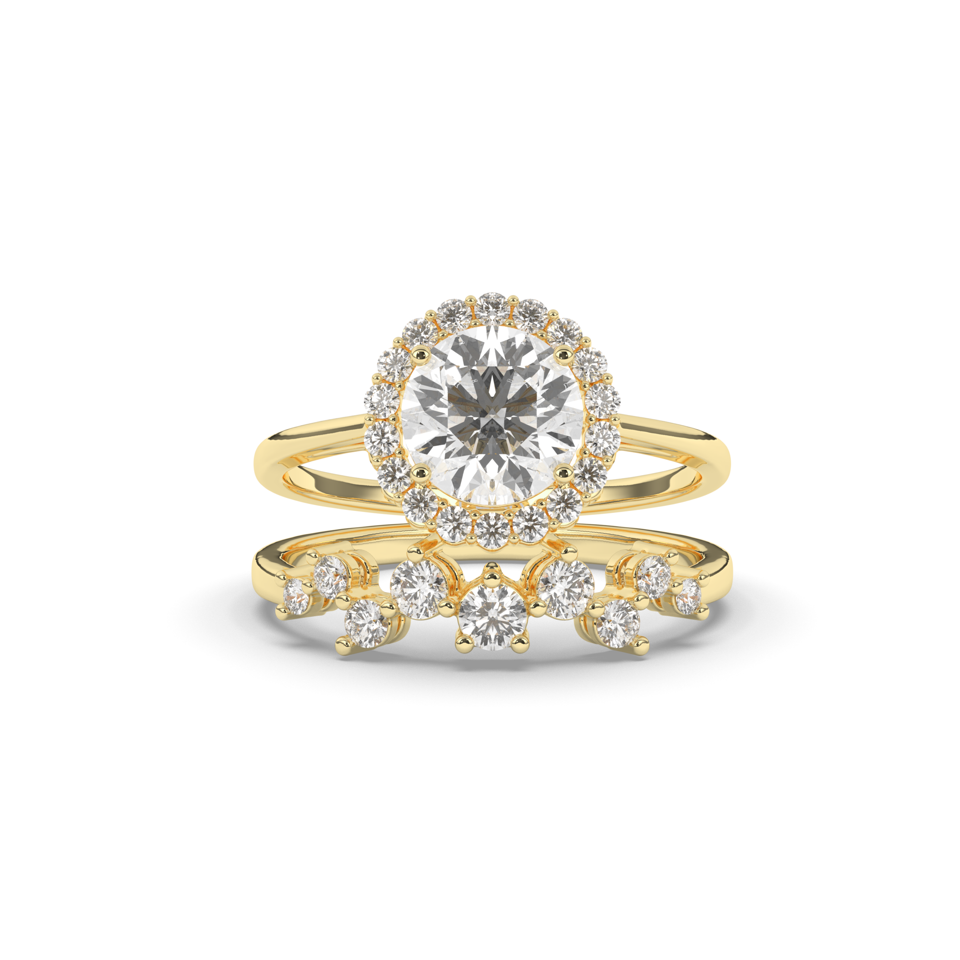 Halo Wedding Ring - Pear Jewels
