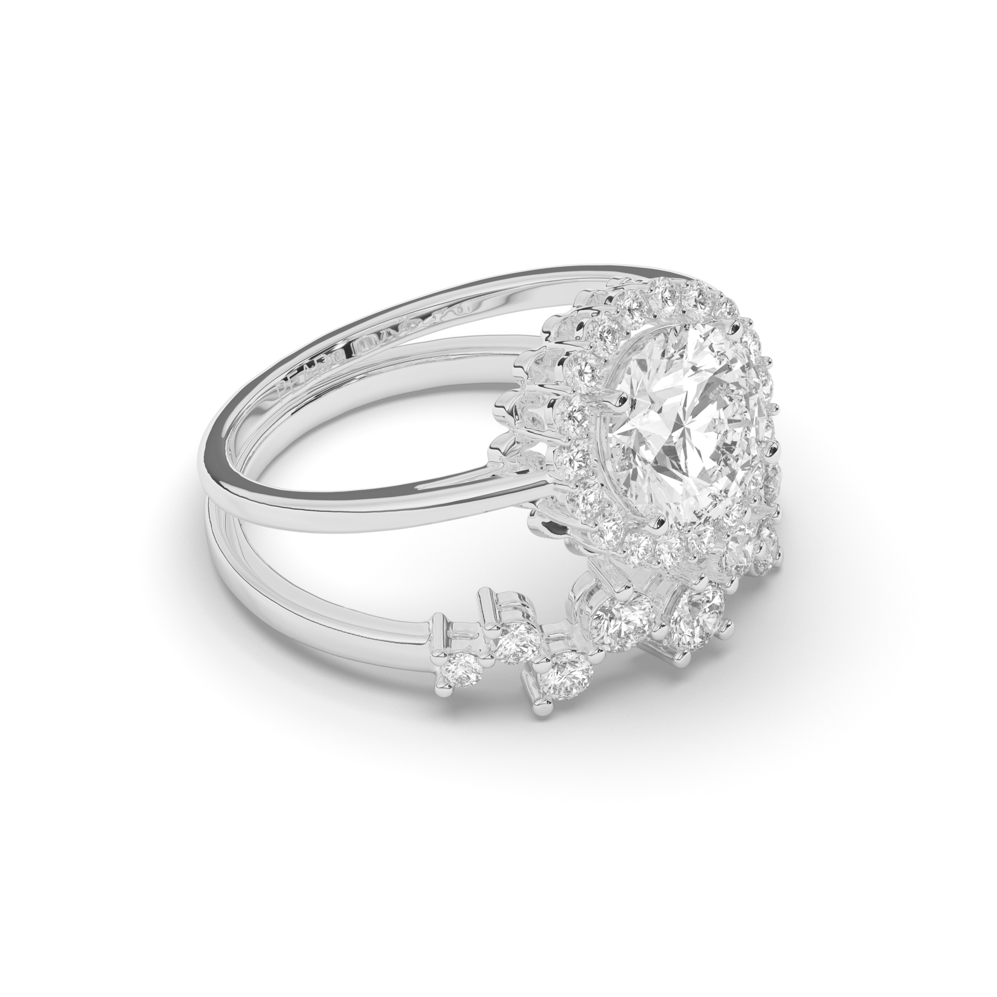 Halo Wedding Ring - Pear Jewels