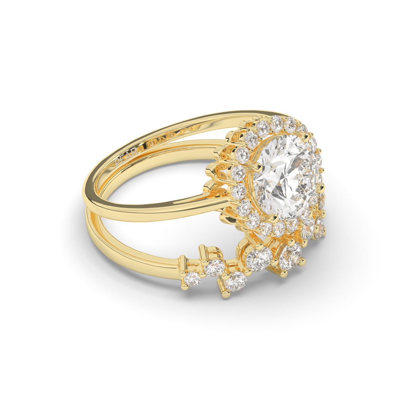 Halo Wedding Ring - Pear Jewels