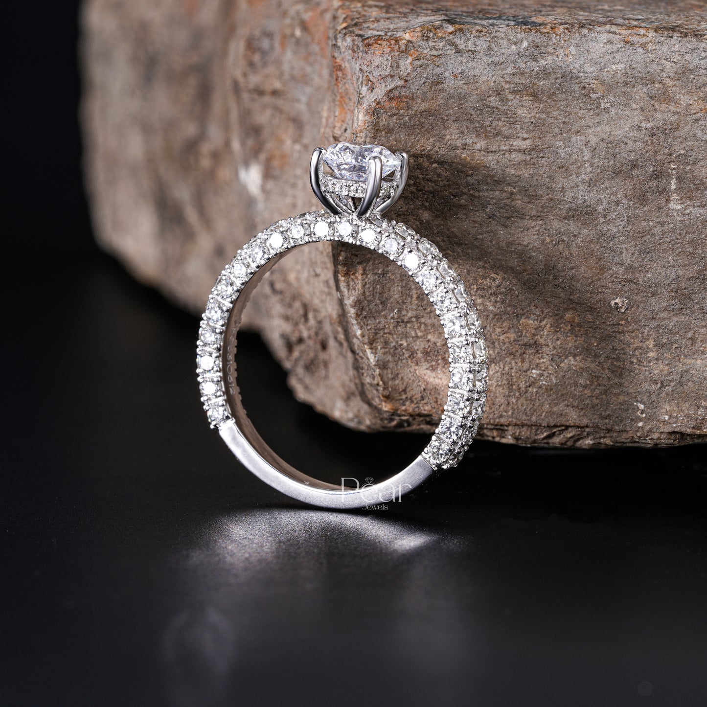 0.75Ct Hidden Halo Round Lab Grown Engagement Ring