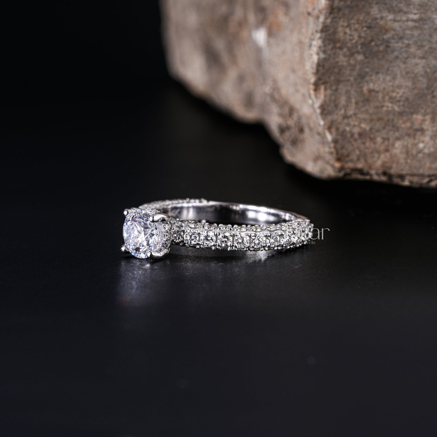 0.75Ct Hidden Halo Round Lab Grown Engagement Ring