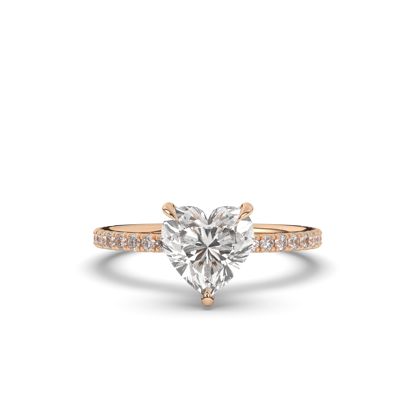 Lab-Grown Diamond Solitaire Heart Ring - Pear Jewels