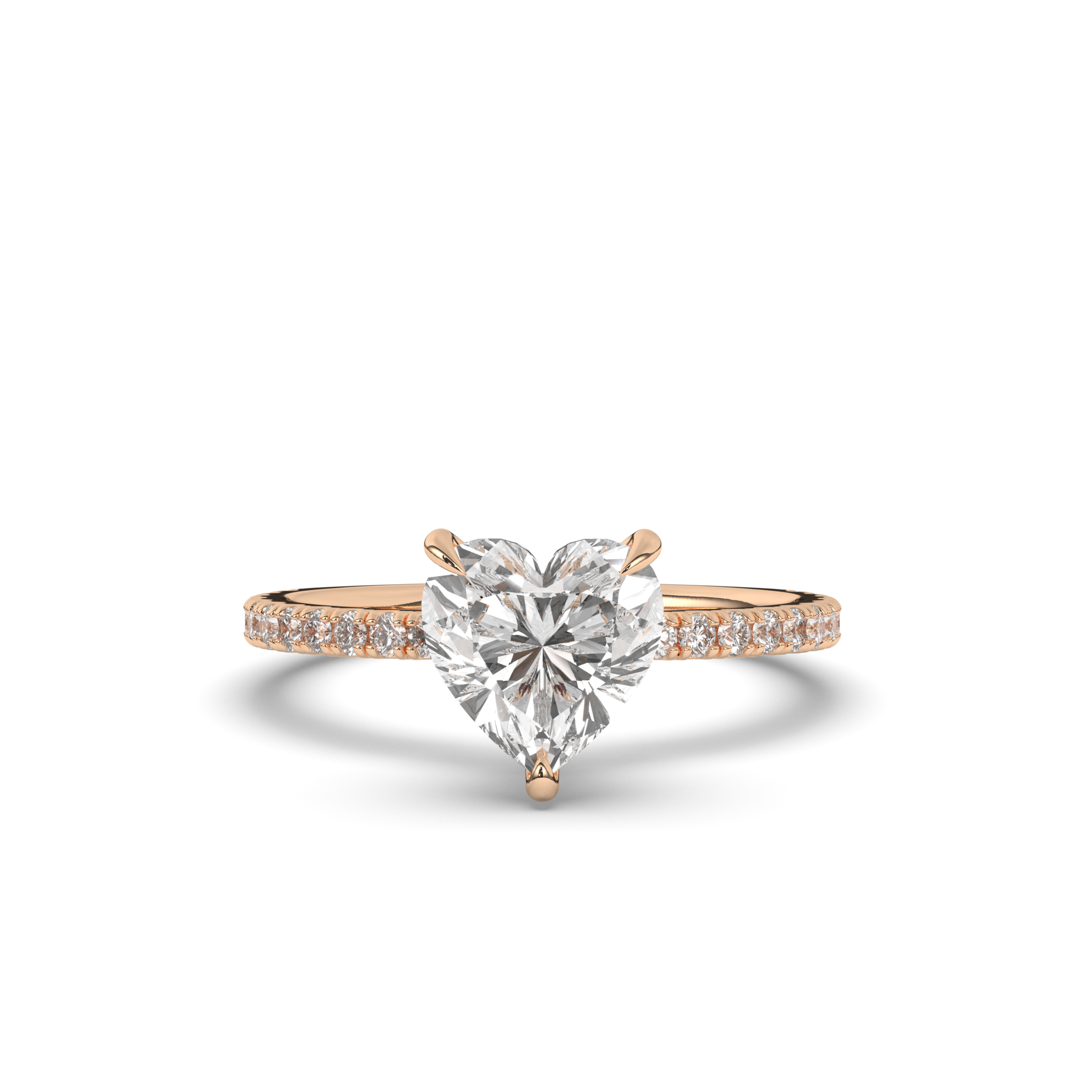 Lab-Grown Diamond Solitaire Heart Ring - Pear Jewels