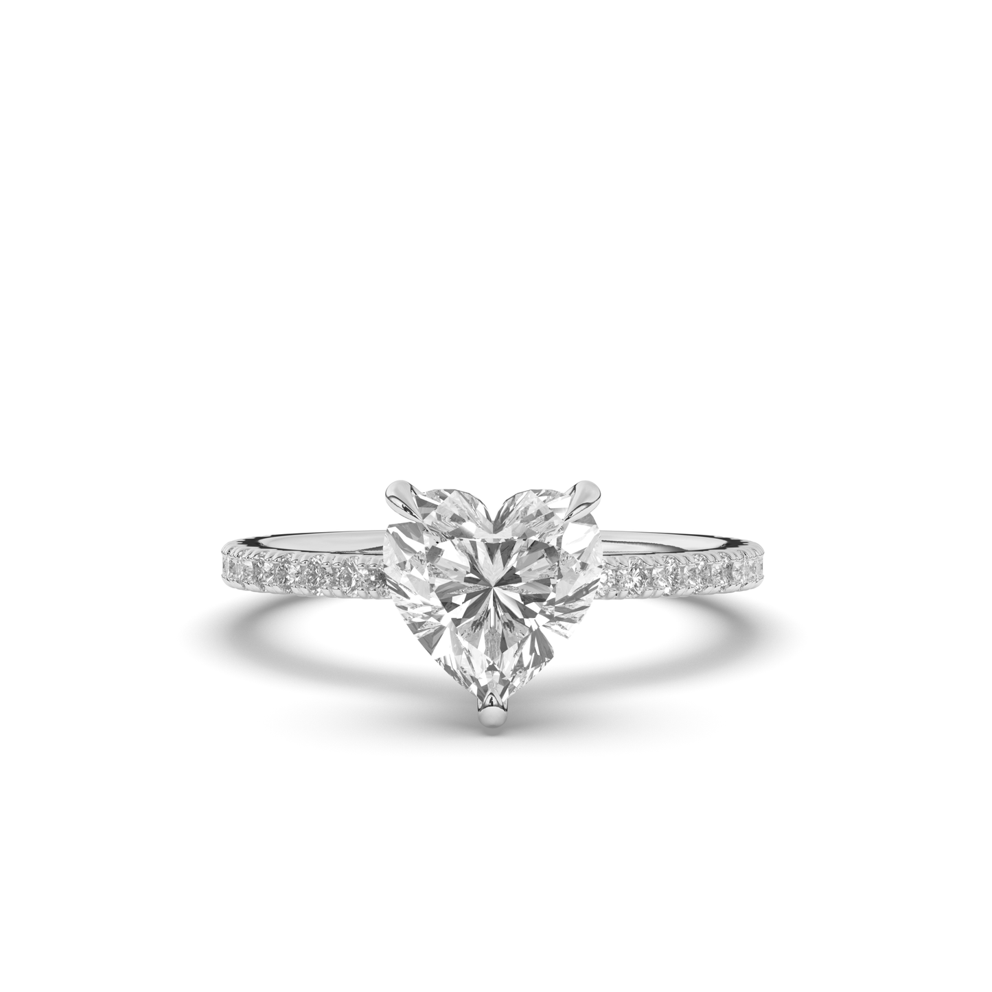 Lab-Grown Diamond Solitaire Heart Ring - Pear Jewels