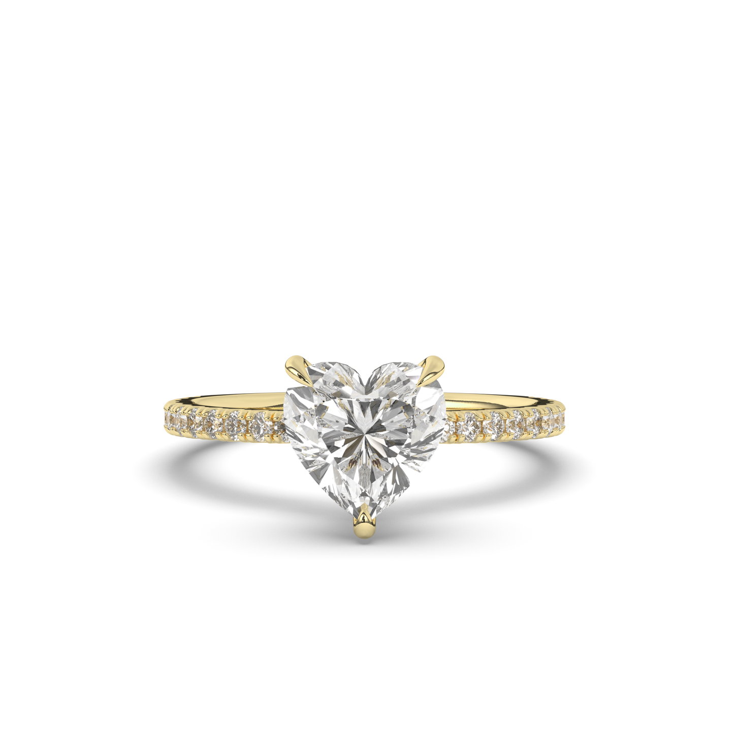 Lab-Grown Diamond Solitaire Heart Ring - Pear Jewels