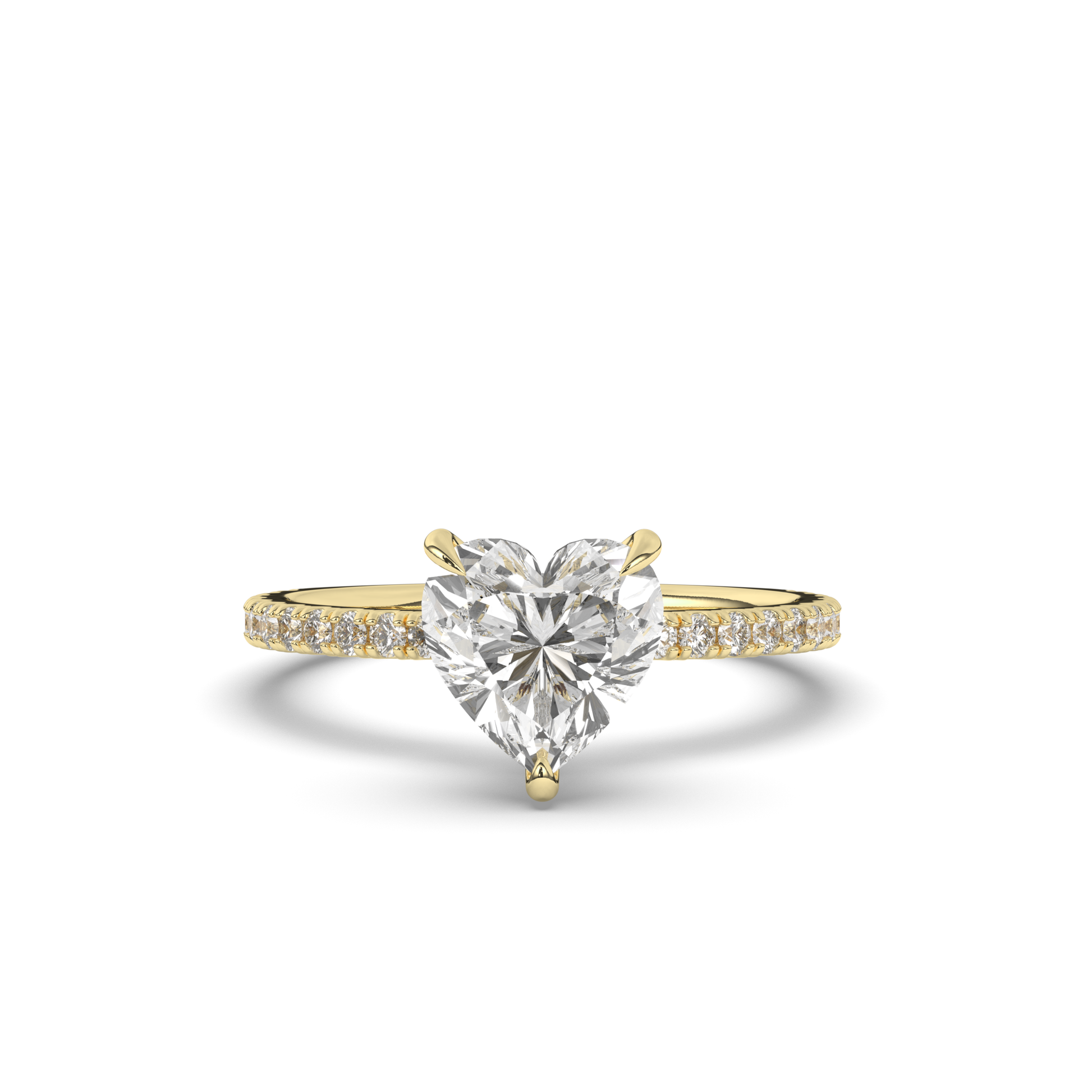 Lab-Grown Diamond Solitaire Heart Ring - Pear Jewels