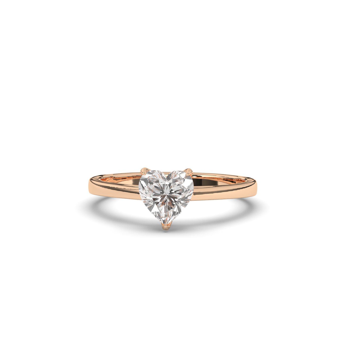 Lab-Grown Diamonds Heart-Shaped Solitaire Ring - Pear Jewels