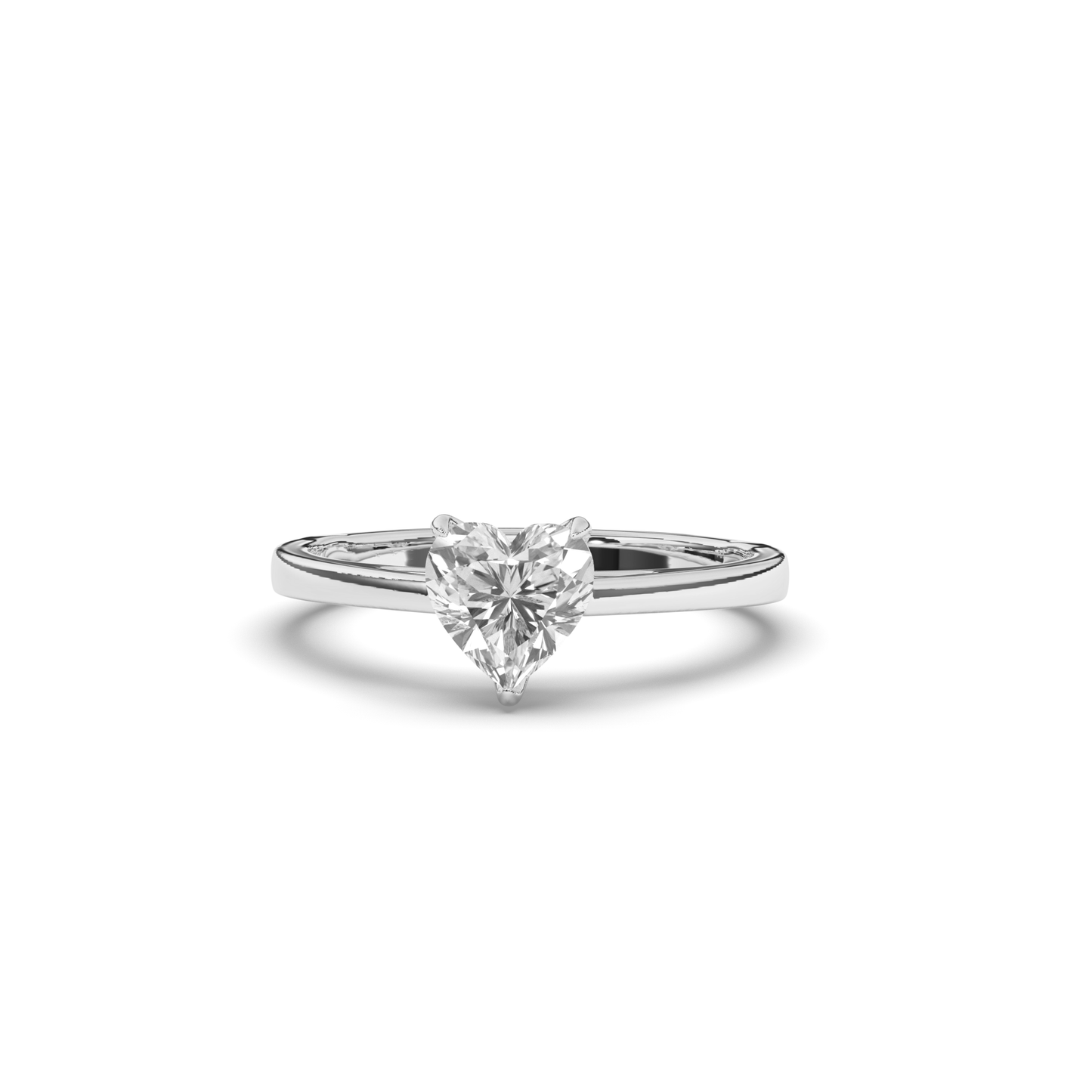Lab-Grown Diamonds Heart-Shaped Solitaire Ring - Pear Jewels