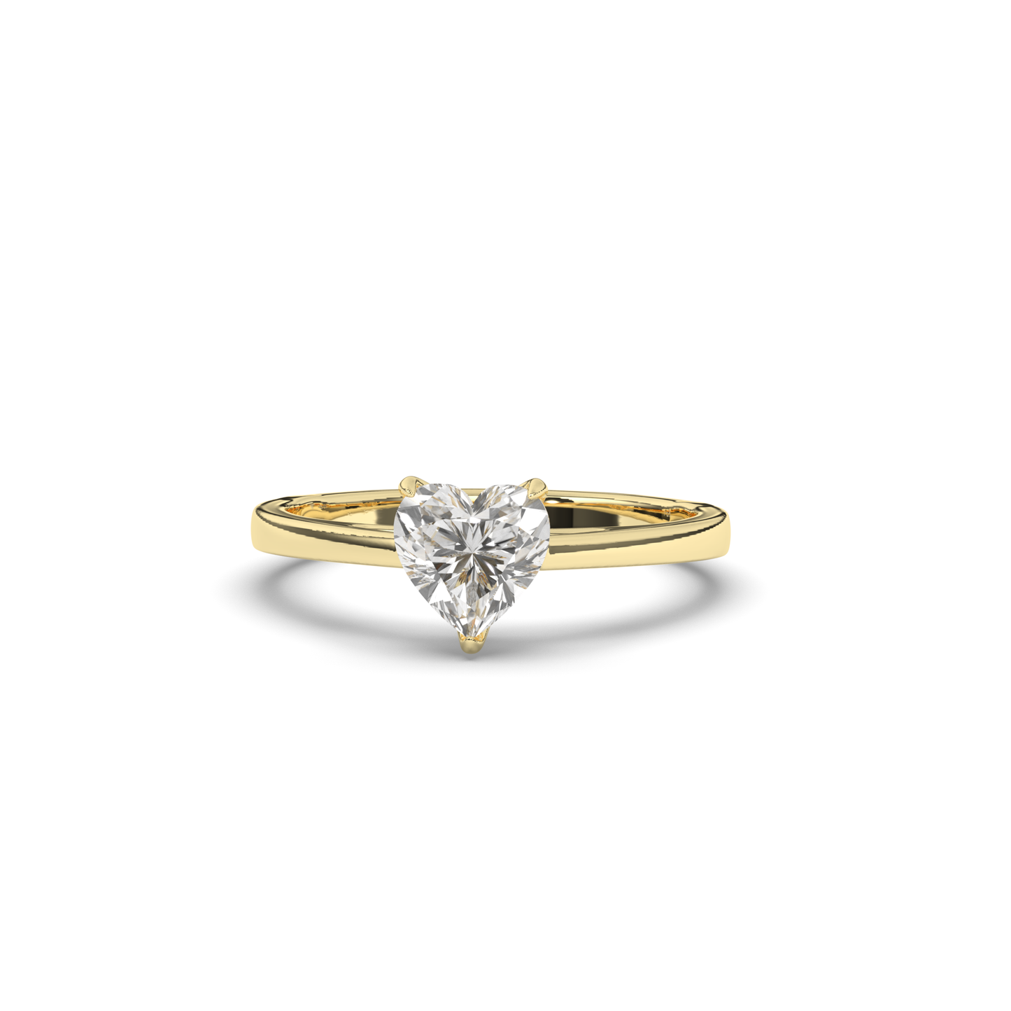 Lab-Grown Diamonds Heart-Shaped Solitaire Ring - Pear Jewels