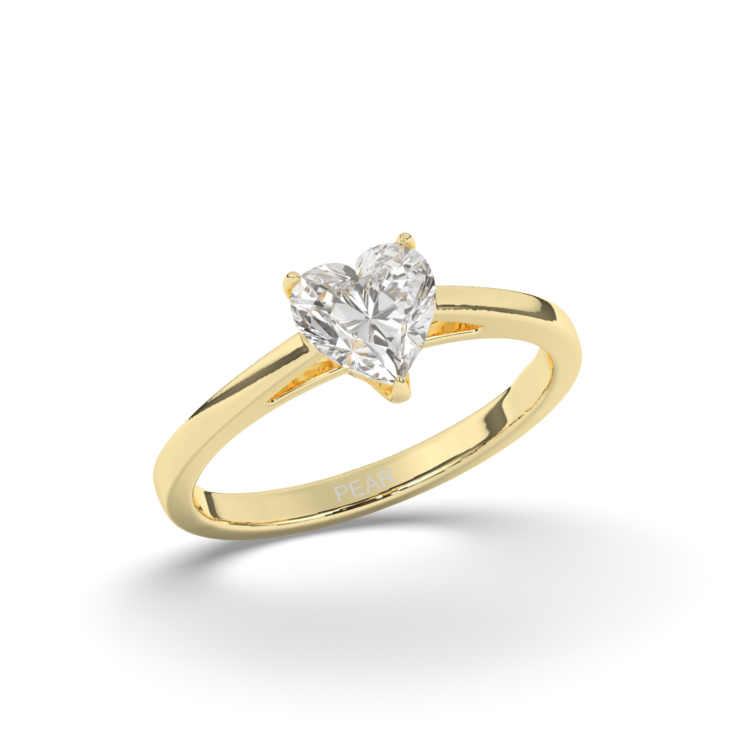 Lab-Grown Diamonds Heart-Shaped Solitaire Ring - Pear Jewels
