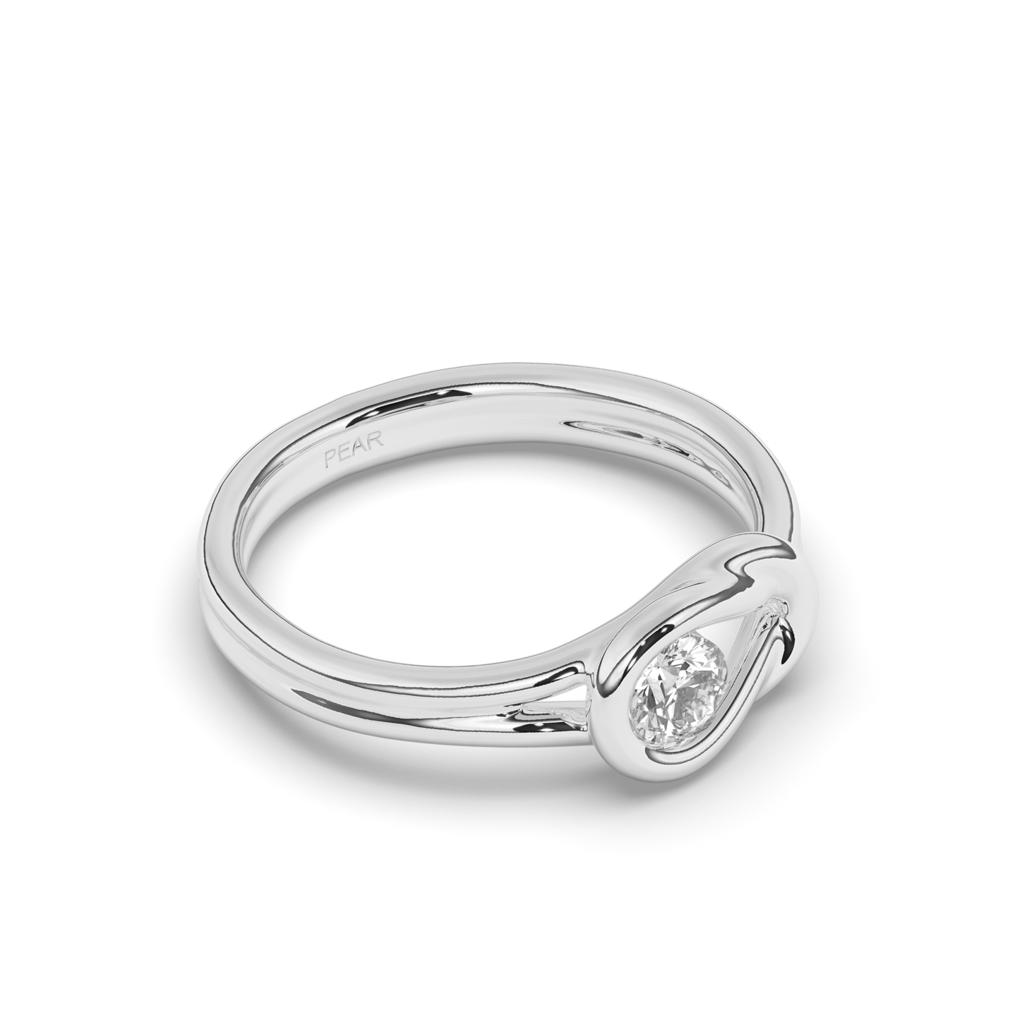Lab-Grown Diamonds Radiant Round Solitaire Ring - Pear Jewels